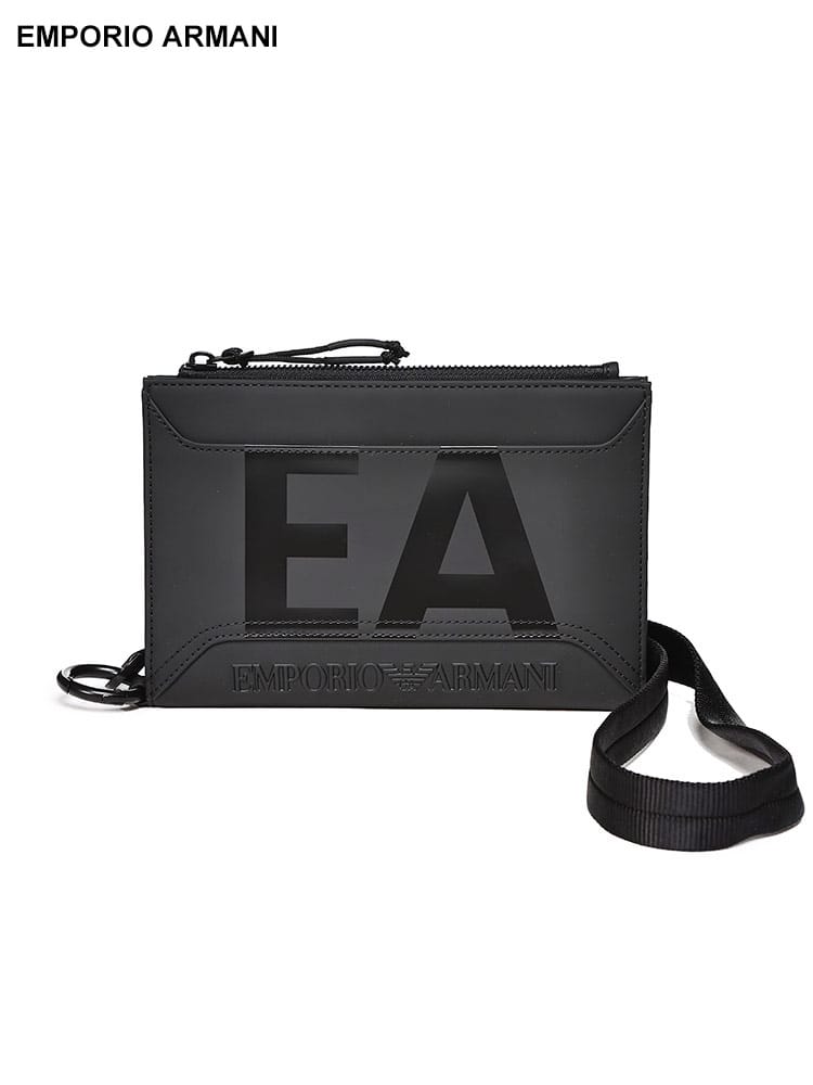 EMPORIO ARMANI (エンポリオ アルマーニ) ラバー仕上げ オーバーサイズEAロゴ リストストラップ テックケース EAY4R563YQ14V ブランド メンズ 男性 バッグ 鞄
