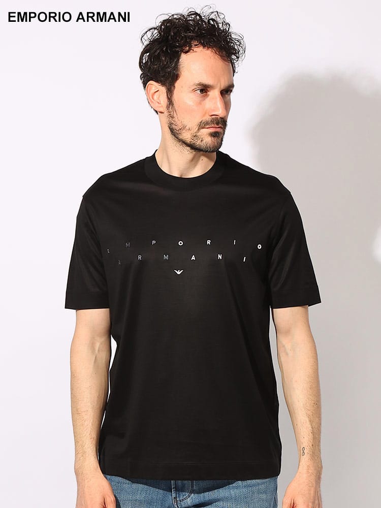 EMPORIO ARMANI (エンポリオアルマーニ) フロントミニ刺繍ロゴ クルーネック 半袖 Tシャツ EA3D1TA21JUVZ ブランド メンズ 男性 トップス