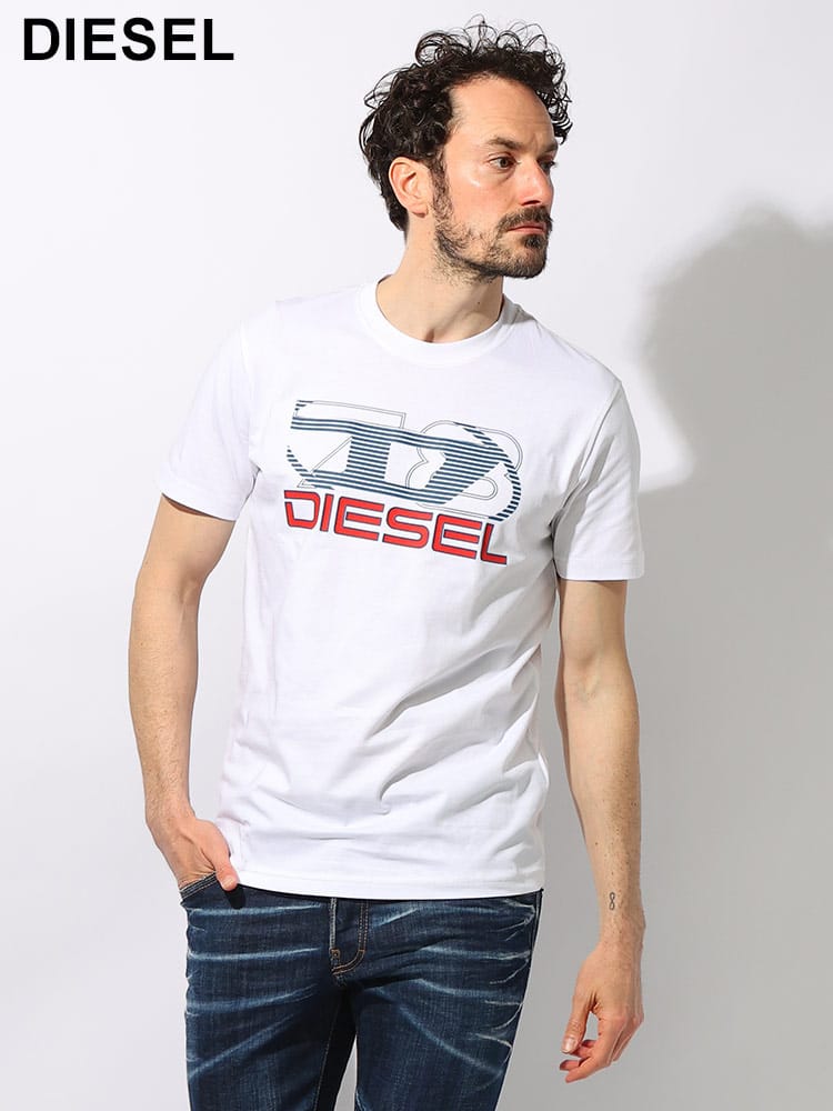 DIESEL (ディーゼル) Dロゴ＆78グラフィック プリント クルーネック 