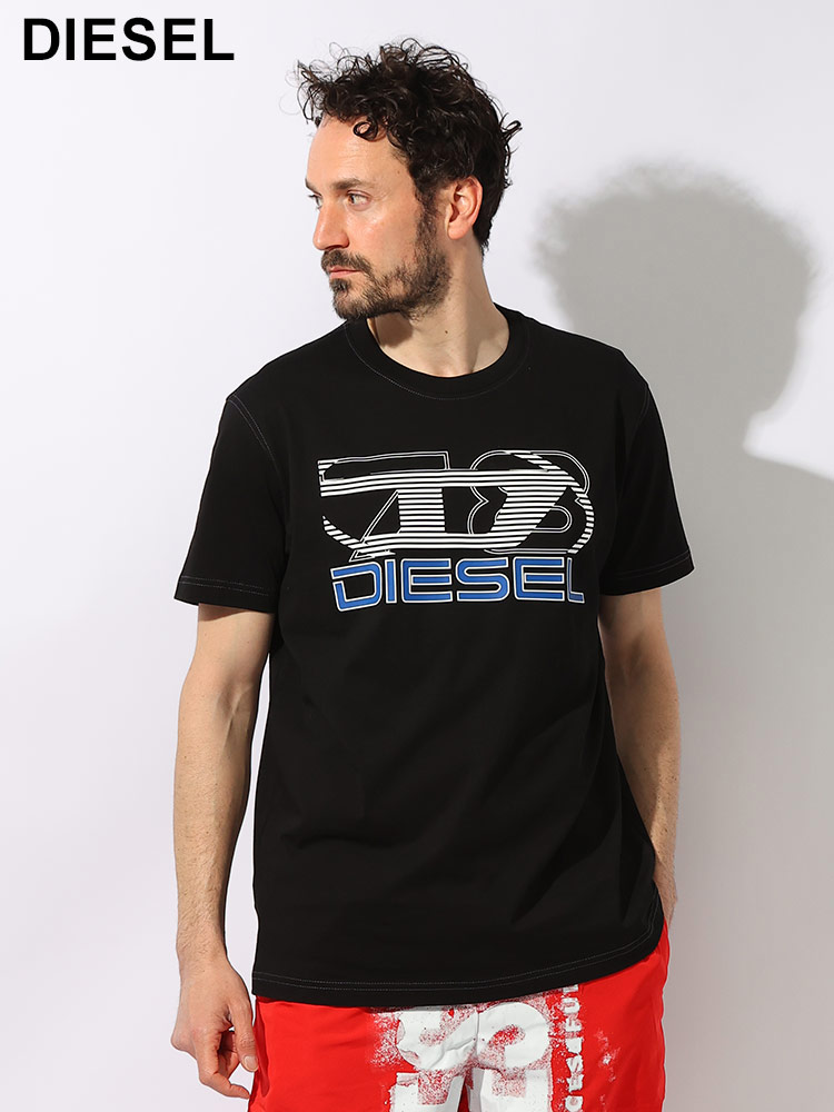 DIESEL (ディーゼル) Dロゴ＆78グラフィック プリント クルーネック 半袖 Tシャツ SLIMFIT