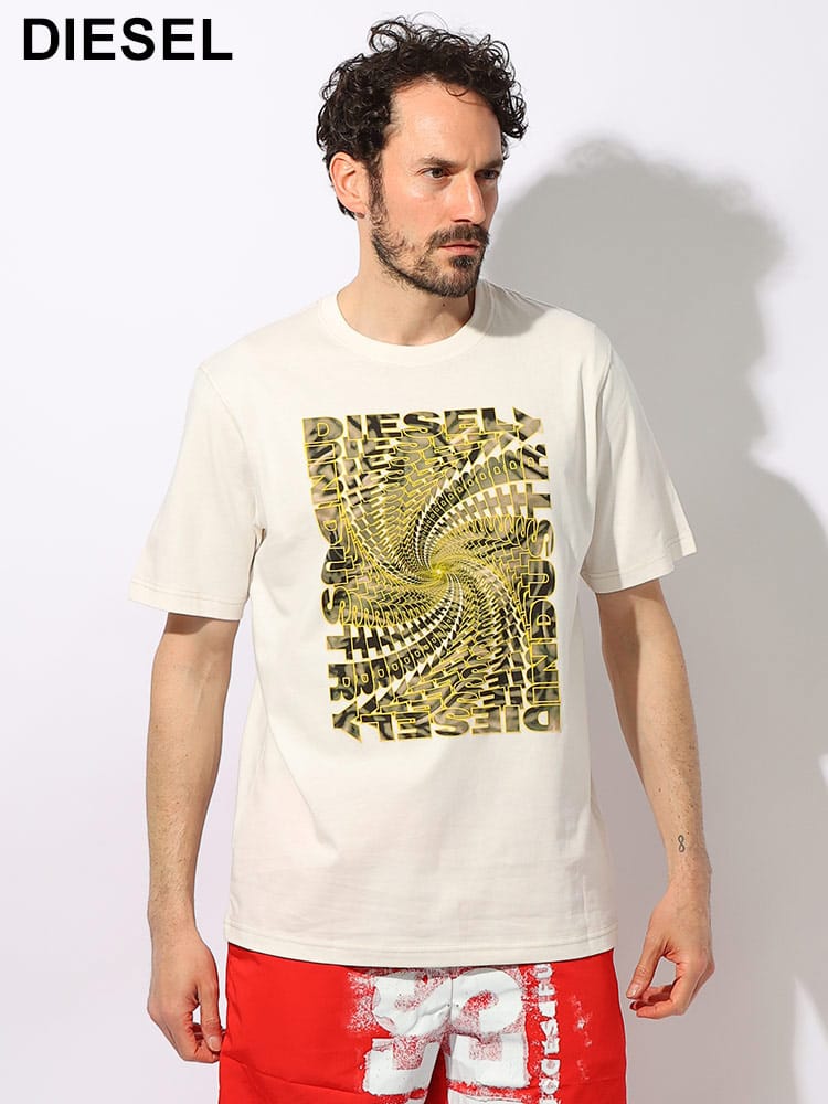 DIESEL (ディーゼル) スパイラル グラフィック プリント クルーネック 
