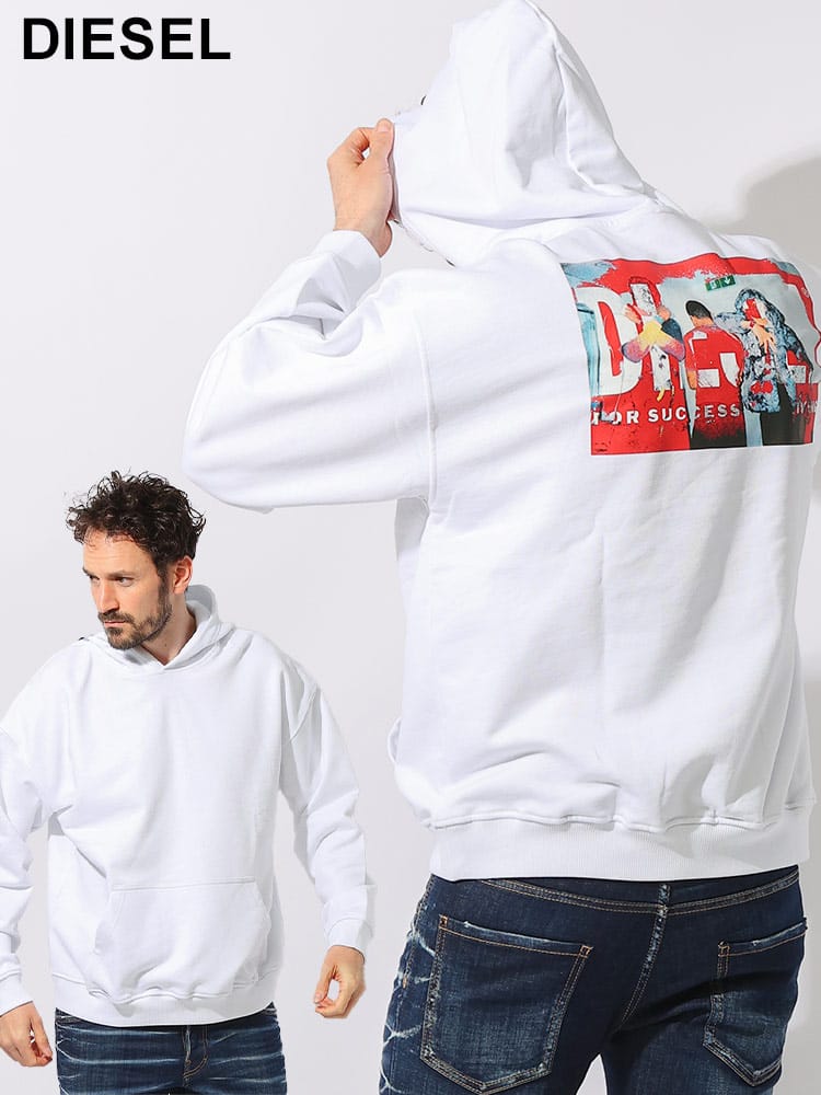 DIESEL (ディーゼル) バック 転写 グラフィック プリント プルオーバー 長袖 パーカー S M L 1XL 2XL 3XL トップス  パーカー【サカゼン公式通販】 Acount グラフィックプリント トレーナー