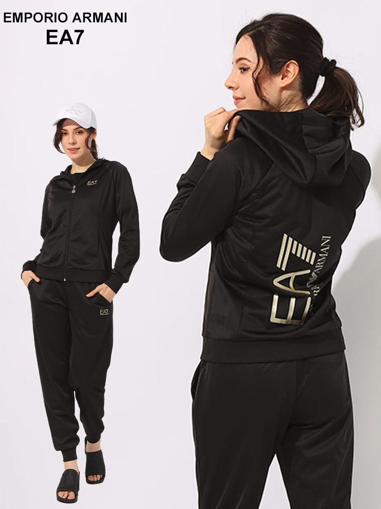 EMPORIO ARMANI EA7 (エンポリオ アルマーニ) ラメプリント フルジップ 