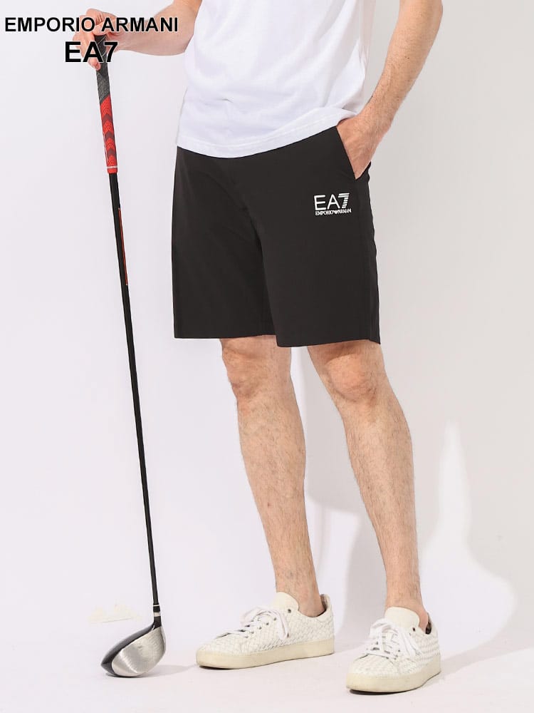 EMPORIO ARMANI EA7 (エンポリオ アルマーニ) EA7 VENTUS7 ロゴプリント ジップフライ ショート ゴルフパンツ
