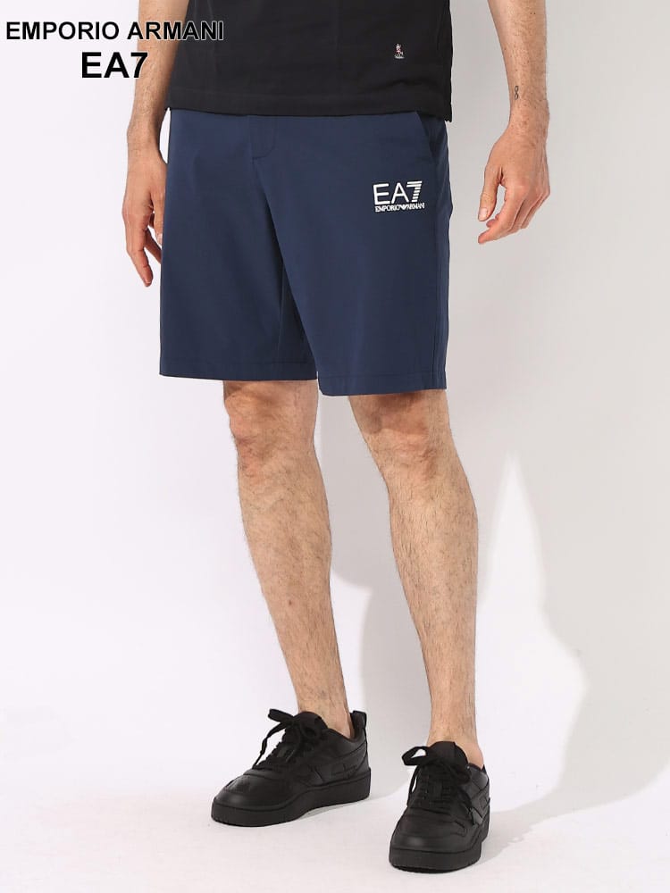 EMPORIO ARMANI EA7 (エンポリオ アルマーニ) EA7 VENTUS7 ロゴプリント ジップフライ ショート ゴルフパンツ