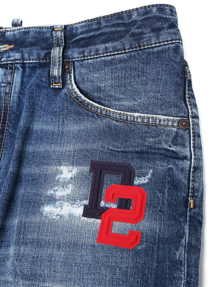 DSQUARED2 (ディースクエアード) ダメージ加工 D2パッチ ボタンフライ 