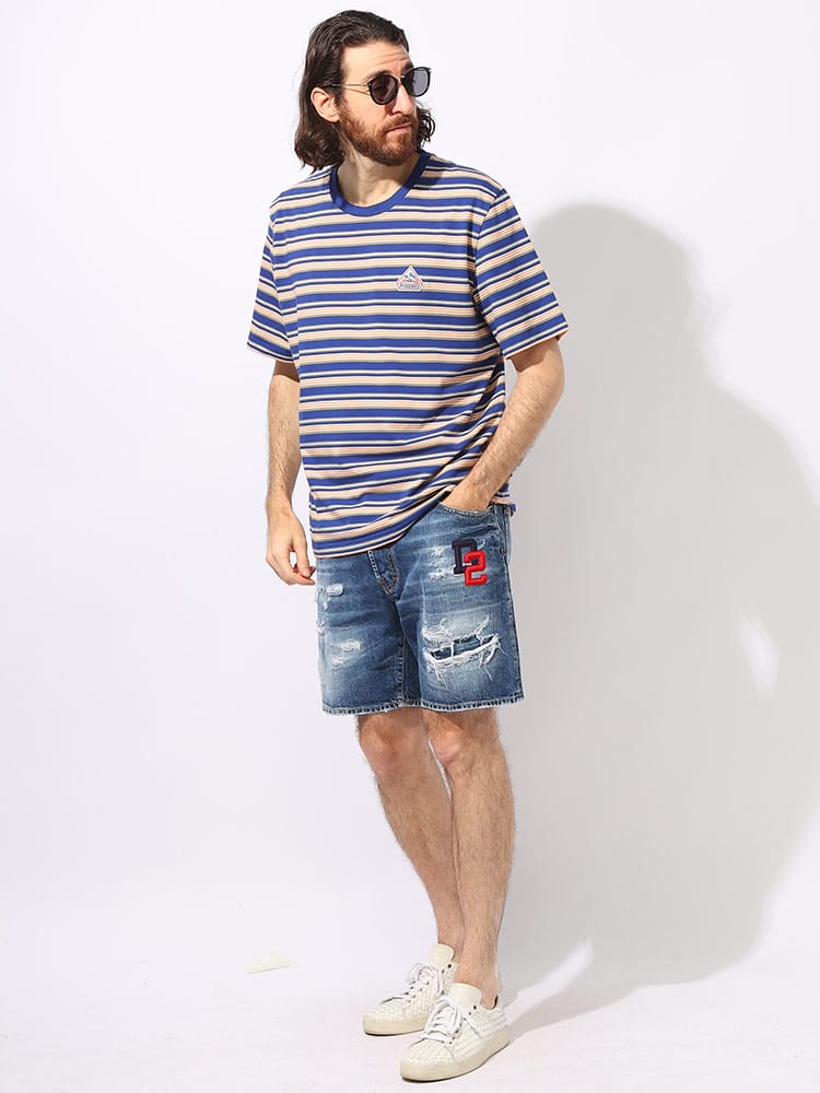 DSQUARED2 (ディースクエアード) ダメージ加工 D2パッチ ボタンフライ 