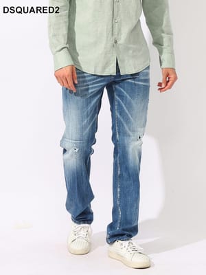 DSQUARED2 (ディースクエアード) ダメージ加工 手縫いデザイン ボタンフライ ジーンズ RoadieJean