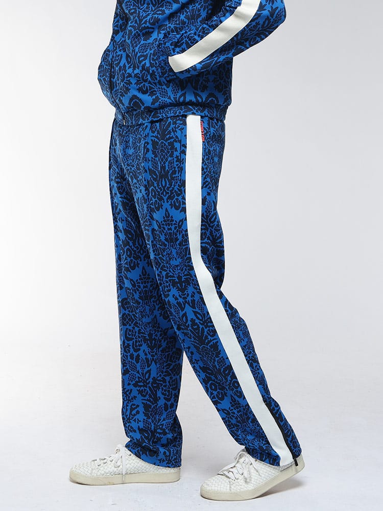 Just cavalli (ジャスト カヴァリ) バロック調 ヒョウ柄 サイドライン トラックパンツ JC76OAA3RB メンズ