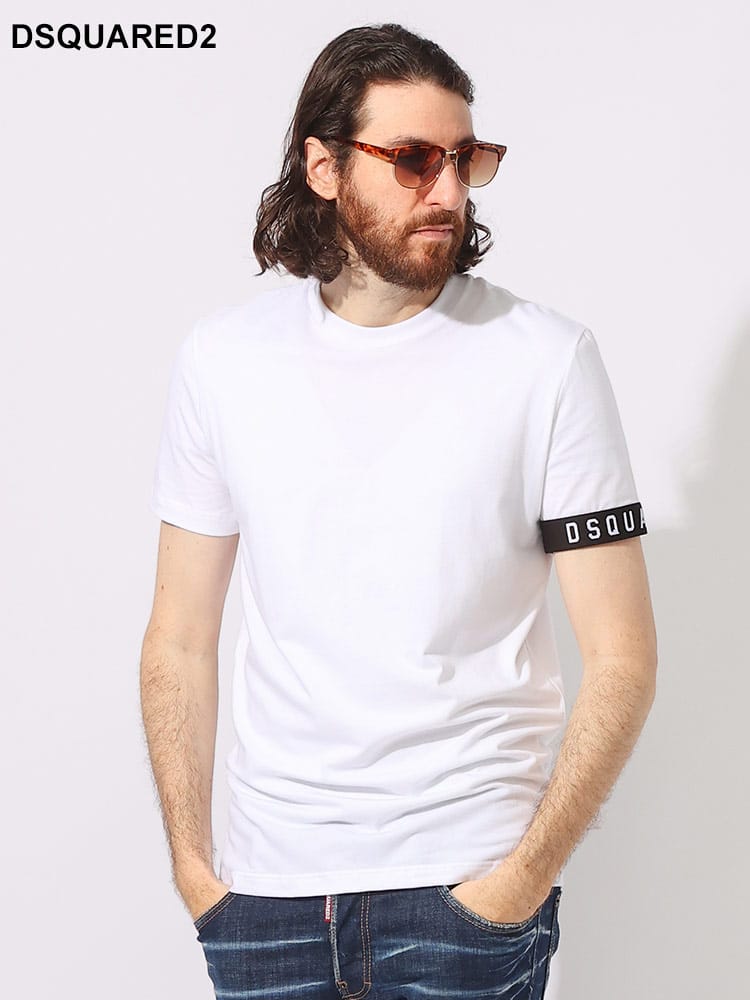 DSQUARED2 (ディースクエアード) 袖バンドロゴ クルーネック 半袖 アンダーTシャツ D2D9M3S540 メンズ