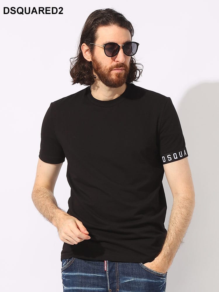 DSQUARED2 (ディースクエアード) 袖バンドロゴ クルーネック 半袖 アンダーTシャツ D2D9M3S540 メンズ