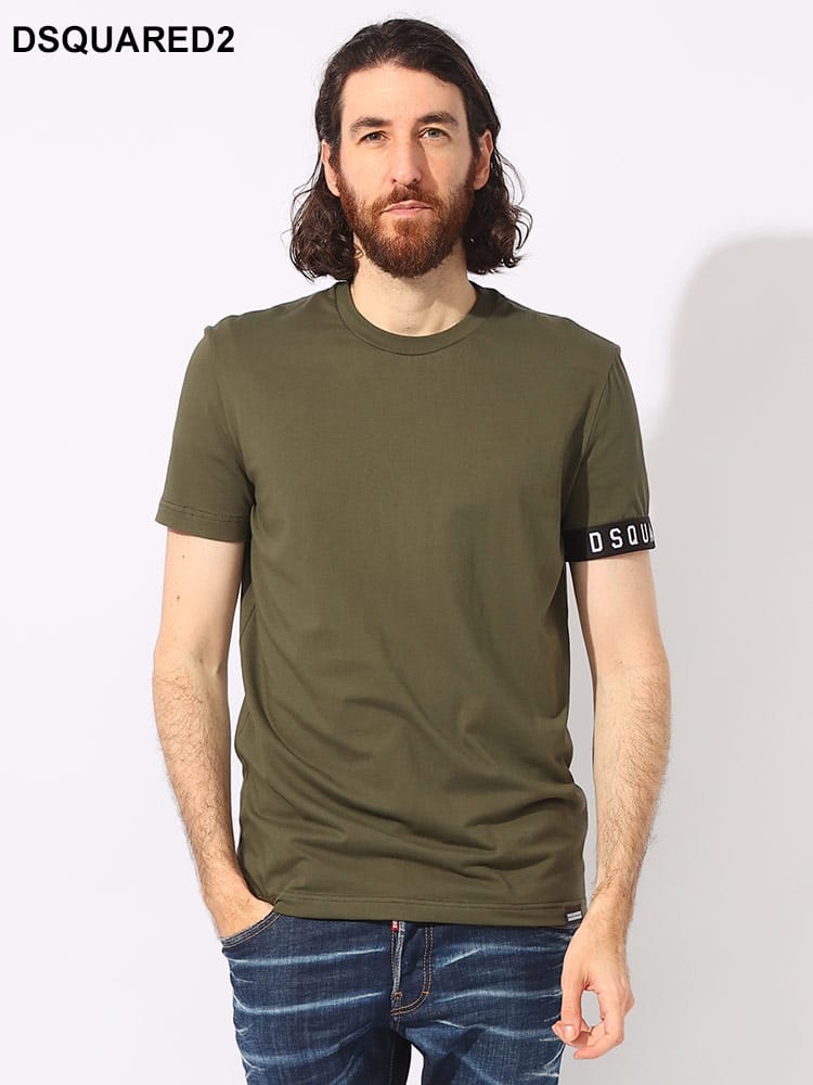 DSQUARED2 (ディースクエアード) 袖バンドロゴ クルーネック 半袖 アンダーTシャツ D2D9M3S540 メンズ