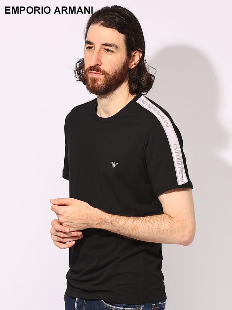 EMPORIO ARMANI (エンポリオアルマーニ) サイドロゴライン クルーネック 半袖 アンダー Tシャツ EAU118904R717 メンズ