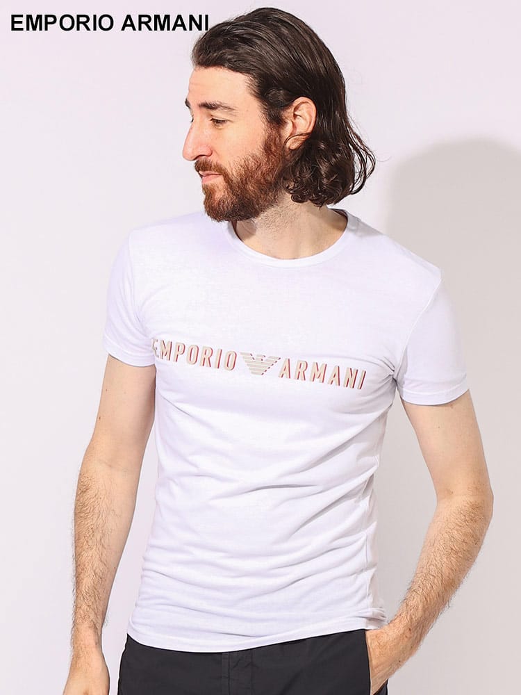 EMPORIO ARMANI (エンポリオアルマーニ) フロントロゴ クルーネック 半袖 アンダー Tシャツ EAU1110354R516 メンズ