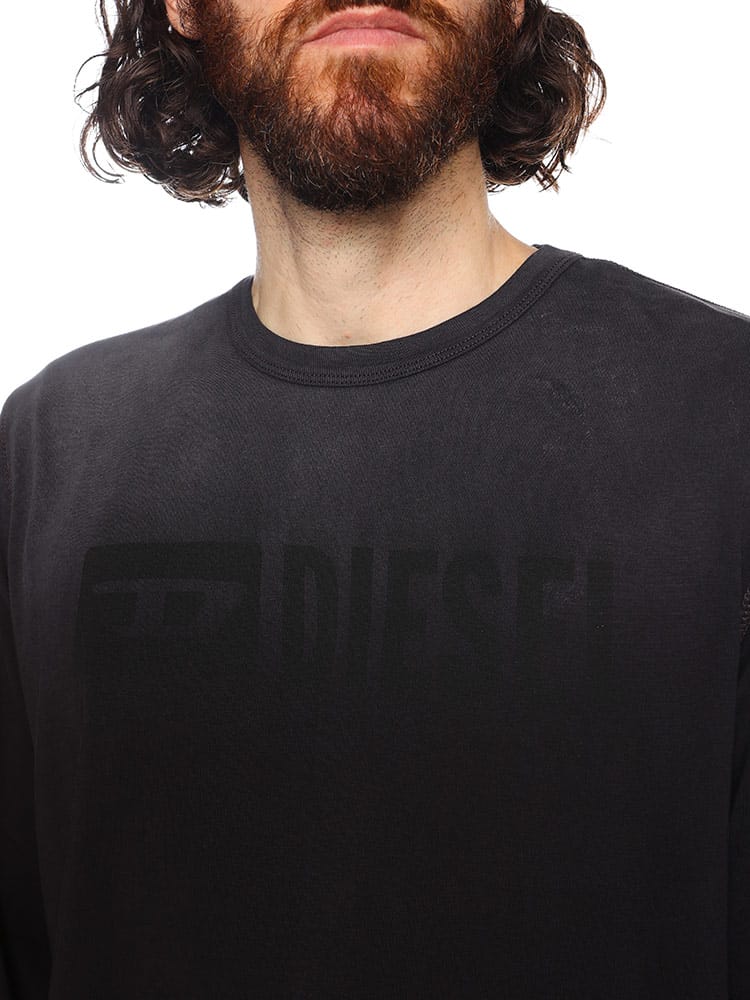 DIESEL (ディーゼル) コットンジャージー ウォータープリント 長袖 T 