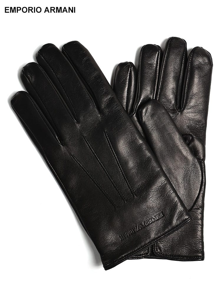 EMPORIO ARMANI (エンポリオアルマーニ) ラムレザー 裏ウール グローブ EA624139CC203 メンズ