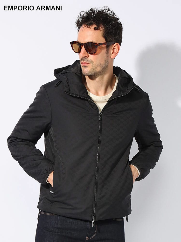 EMPORIO ARMANI (エンポリオアルマーニ) イーグルジャガード フルジップ 中綿 ジャケット EA8N1BN41NHQZ メンズ