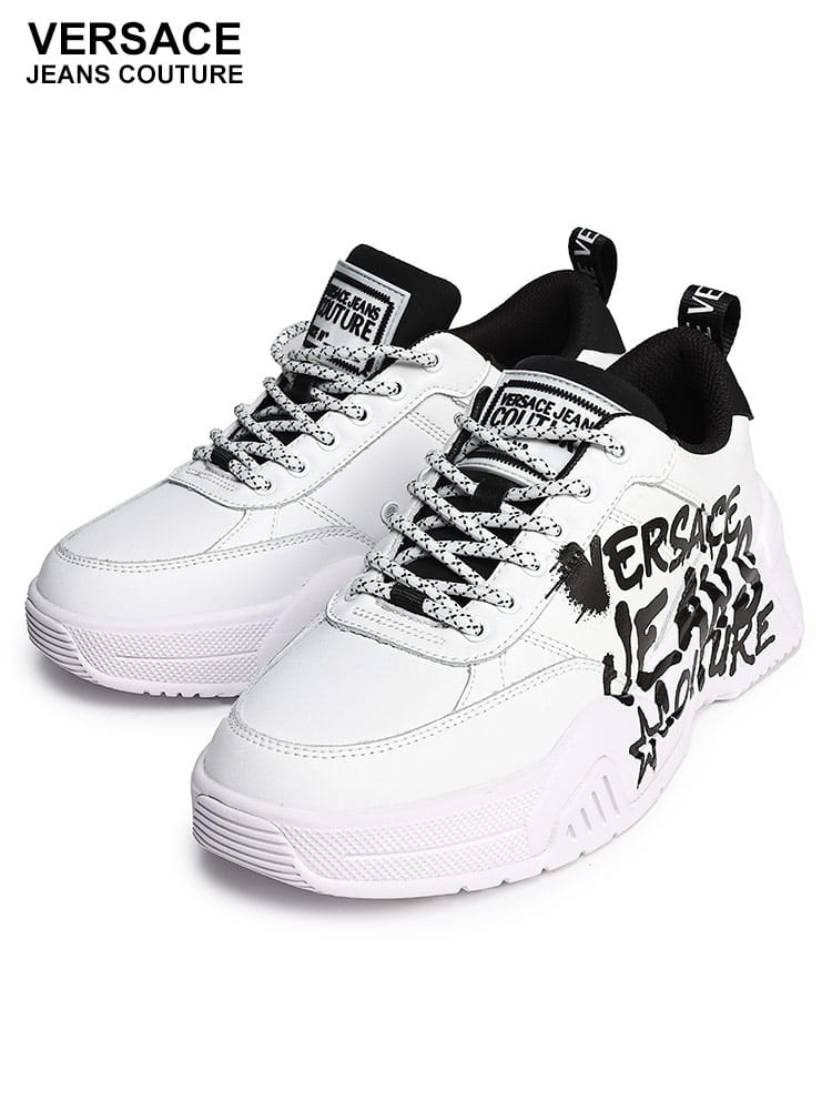 VERSACE JEANS COUTURE (ヴェルサーチェ ジーンズ クチュール) グラフィティ レースアップ スニーカー VC77YA3SF1 メンズ