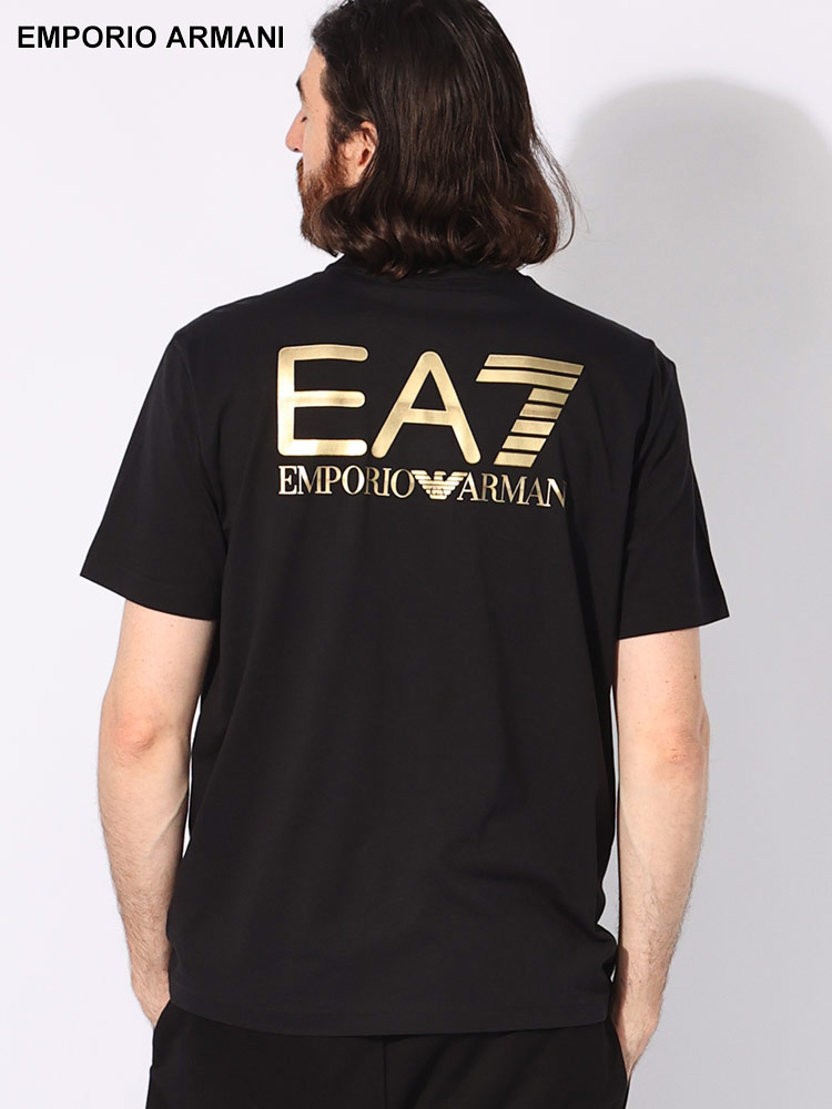 EMPORIO ARMANI (エンポリオアルマーニ) メタリックロゴ クルーネック 半袖 Ｔシャツ EA76DPT06【サカゼン公式通販】