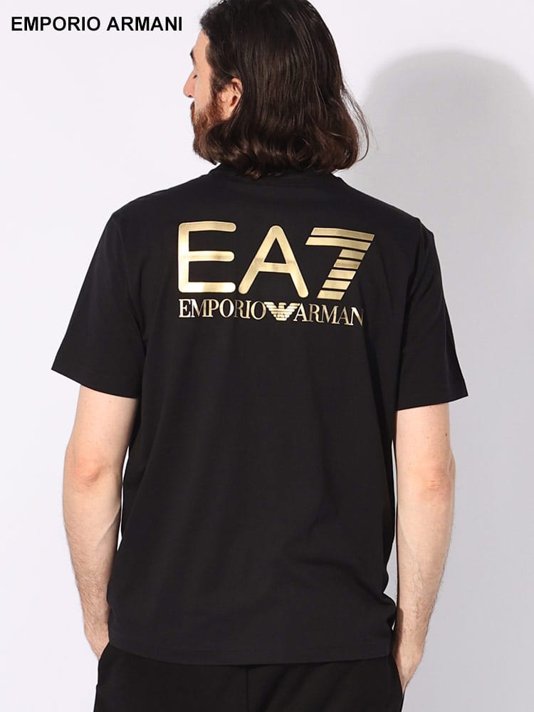 EMPORIO ARMANI (エンポリオアルマーニ) メタリックロゴ クルーネック 半袖 Ｔシャツ EA76DPT06PJFFZ メンズ