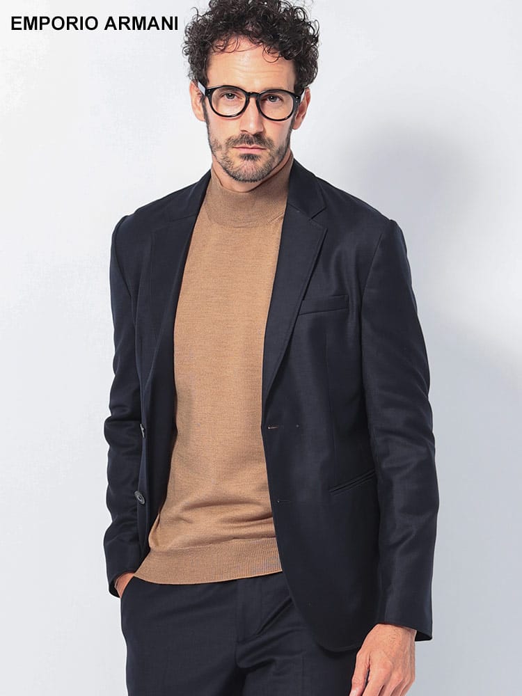 EMPORIO ARMANI (エンポリオアルマーニ) ストレッチ フランネル シングル ジャケット EAEM0291TE11118 メンズ