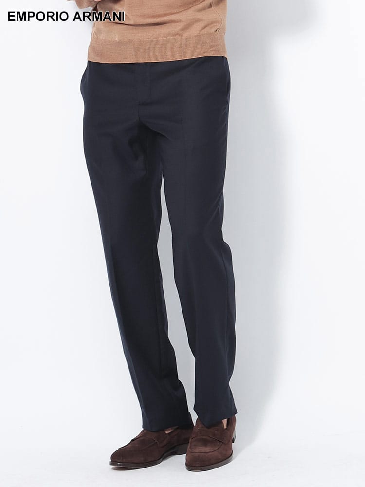 EMPORIO ARMANI (エンポリオアルマーニ) ストレッチ フランネル ノータック パンツ EAEM0275TE11118 メンズ