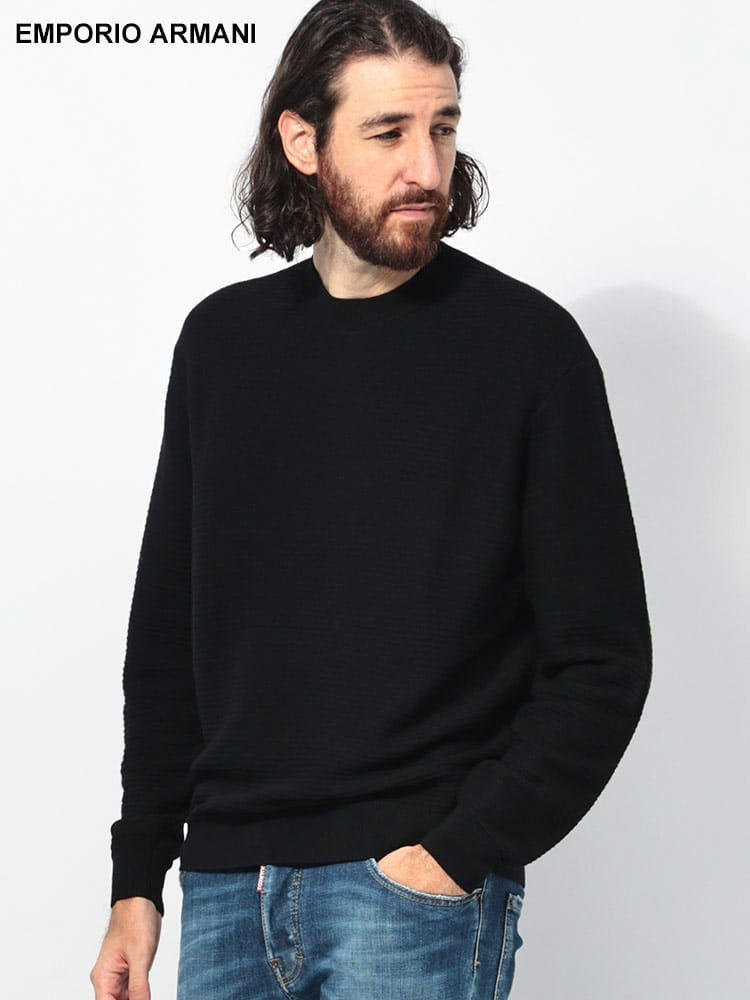 EMPORIO ARMANI (エンポリオアルマーニ) ボーダー モックネック ニット EA6D1MXN1MKCZ メンズ