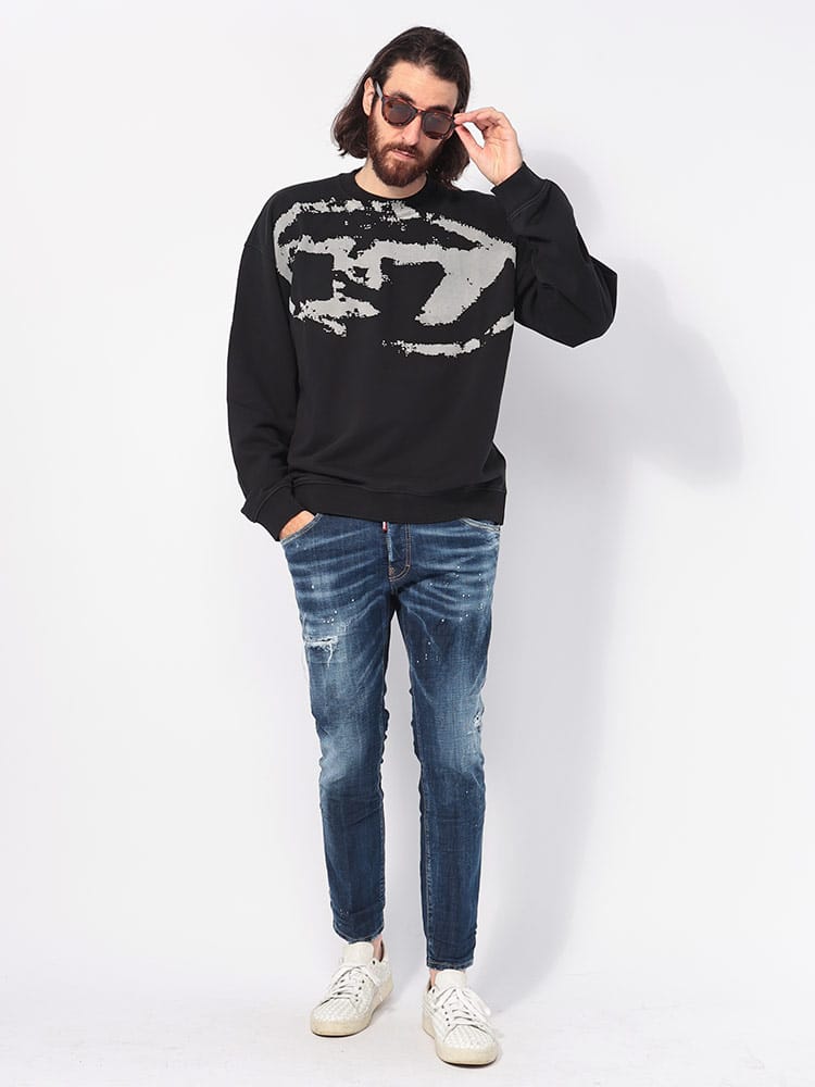 DIESEL (ディーゼル) フロッキーオーバルD クルーネック トレーナー 