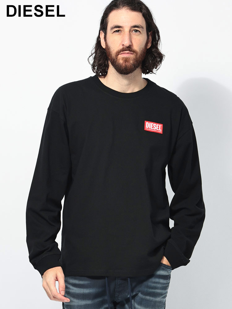 DIESEL (ディーゼル) BOXロゴ クルーネック 長袖 Tシャツ DSA149480NIAR メンズ【サカゼン公式通販】