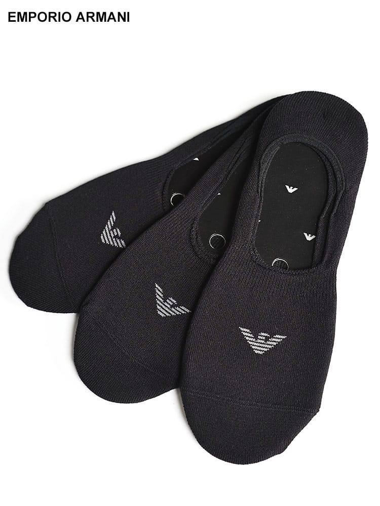 EMPORIO ARMANI (エンポリオアルマーニ) ワンポイント ベリーショートソックス 3足セット EAU306227CC134 メンズ