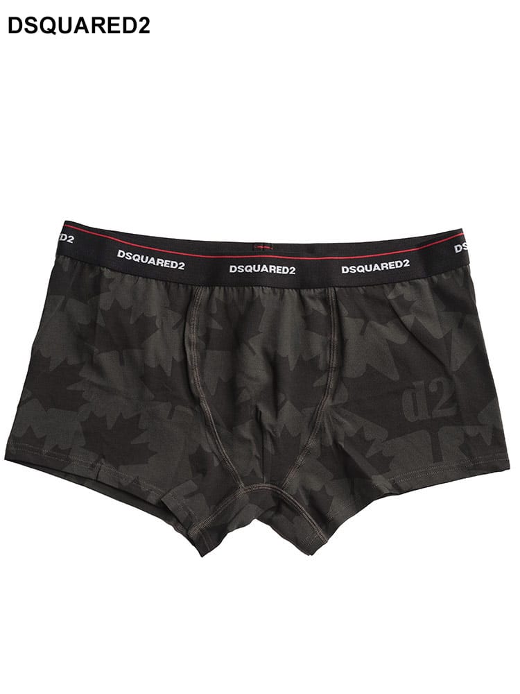 DSQUARED2 (ディースクエアード) リーフ柄 前閉じ ボクサーパンツ 
