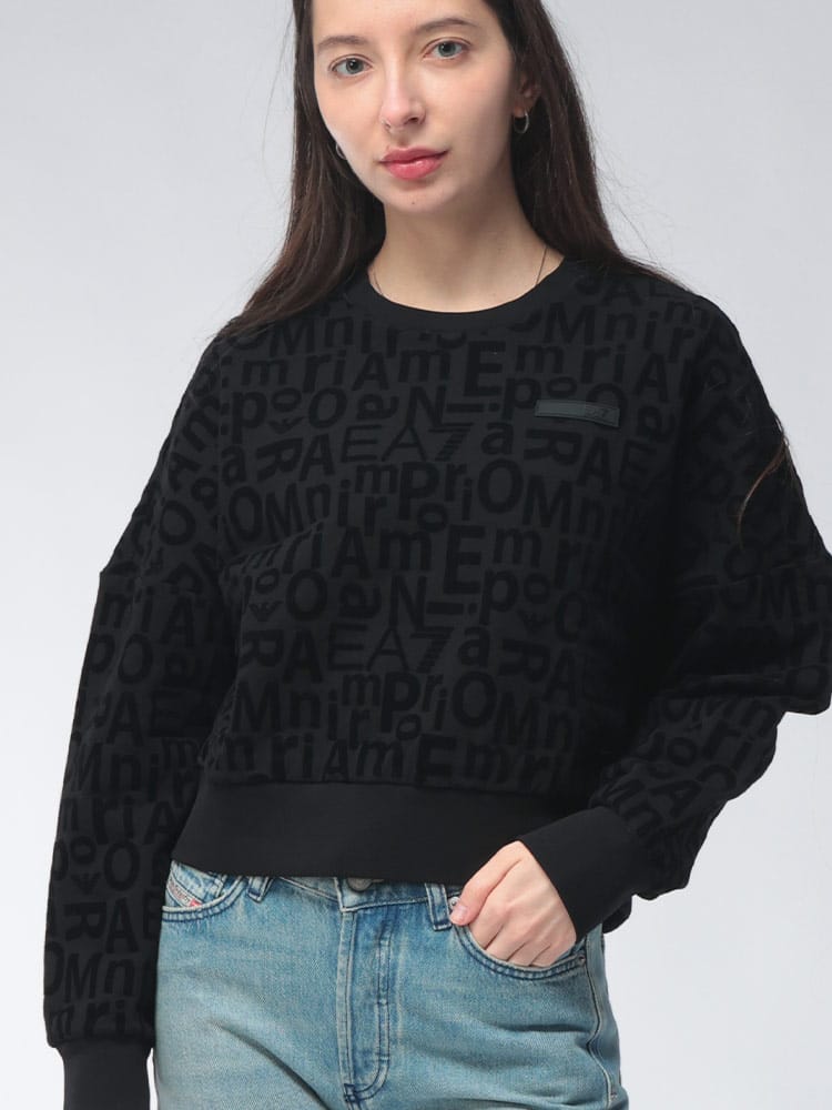EMPORIO ARMANI (エンポリオアルマーニ) 総ロゴ クルーネック 