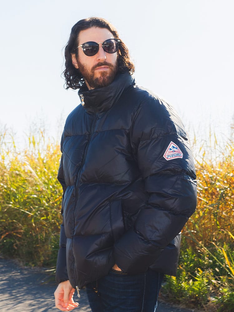 PYRENEX (ピレネックス) 軽量ナイロン ロゴワッペン スタンド ダウンジャケット SHIFT2 PNHUW044 メンズ