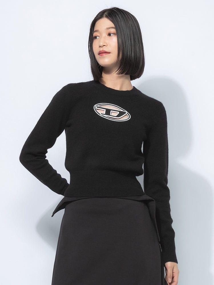 DIESEL (ディーゼル) オーバルD クルーネック プルオーバー ニット DSLA067120KCAE レディース
