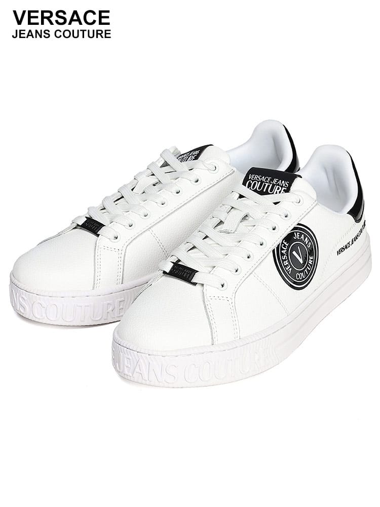 VERSACE JEANS COUTURE (ヴェルサーチェ ジーンズ クチュール) レターV エンブレム コート 88 スニーカー VC77YA3SK1 メンズ