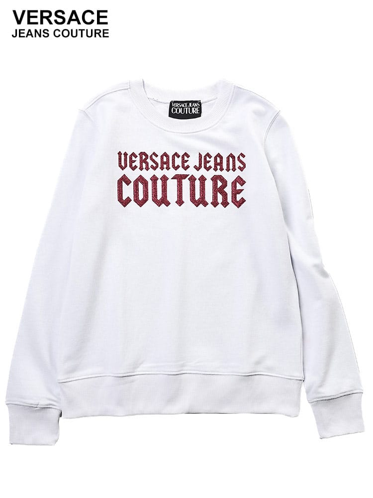 VERSACE JEANS COUTURE (ヴェルサーチェ ジーンズ クチュール) ゴシックロゴ クルーネック トレーナー VCL77HAIL04 レディース