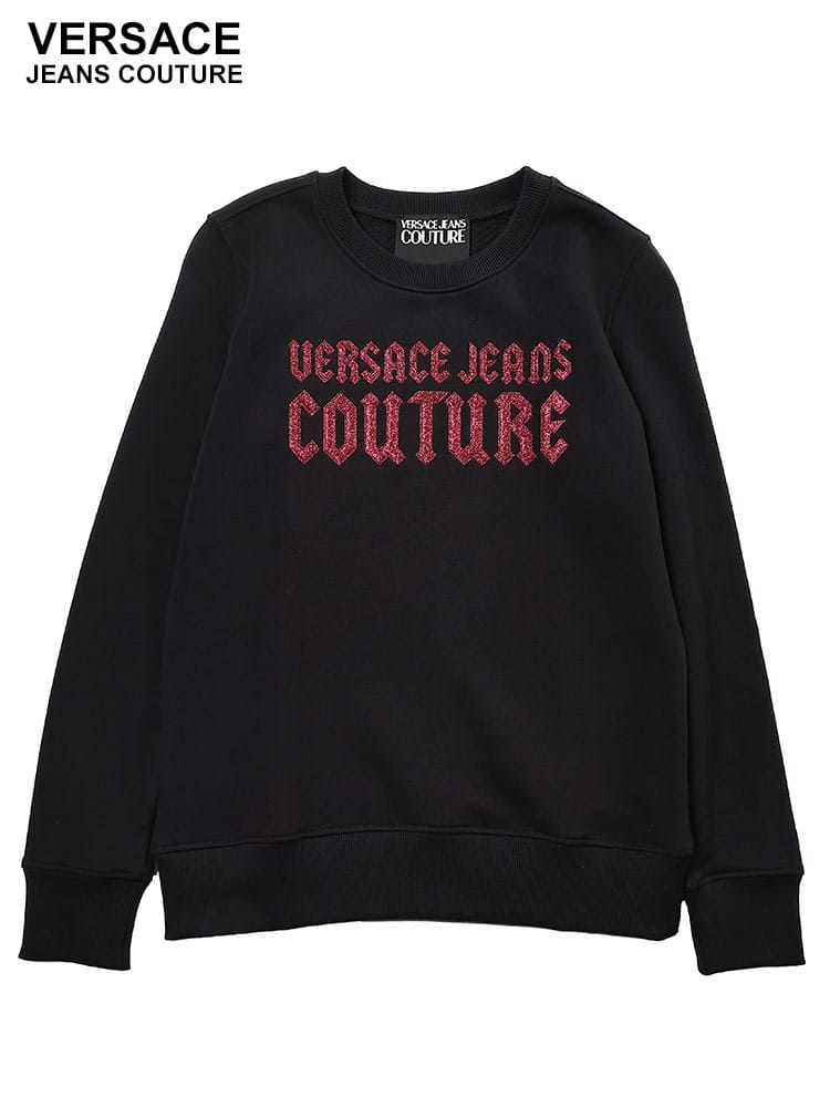 VERSACE JEANS COUTURE (ヴェルサーチェ ジーンズ クチュール) ゴシックロゴ クルーネック トレーナー VCL77HAIL04 レディース