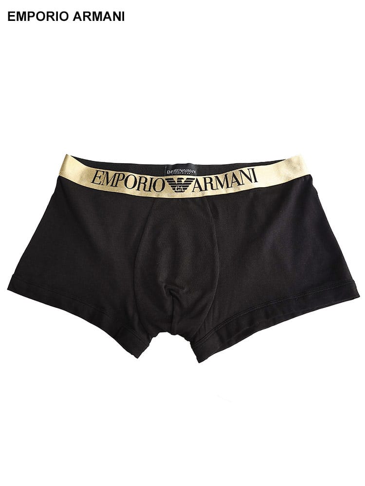 EMPORIO ARMANI (エンポリオアルマーニ) ロゴウエスト ゴールド 前閉じ ボクサーパンツ EAU1113894F595 メンズ