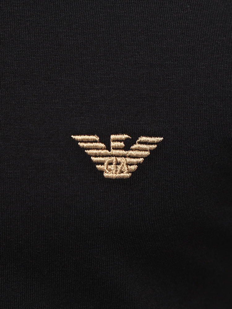 EMPORIO ARMANI (エンポリオアルマーニ) ストレッチコットン ロゴ刺繍 クルーネック 長袖 Tシャツ EA【サカゼン公式通販】