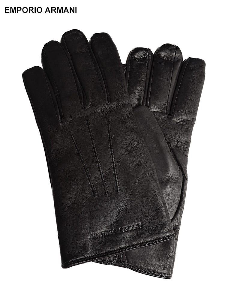 EMPORIO ARMANI (エンポリオアルマーニ) ラムレザー 裏ウール グローブ EA624139CC203 メンズ