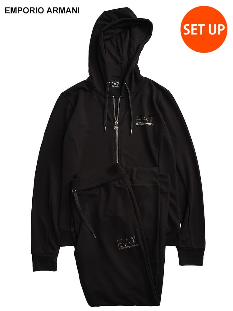 EMPORIO ARMANI (エンポリオアルマーニ) ゴールドロゴ ジップパーカー 