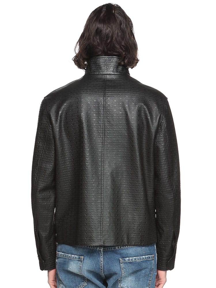 EMPORIO ARMANI (エンポリオアルマーニ) ラムレザー エンボスロゴ 