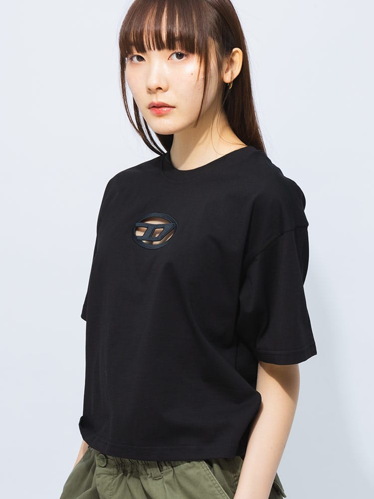 DIESEL (ディーゼル) オーバルD クルーネック 半袖 Tシャツ DSLA150960NIAX レディース