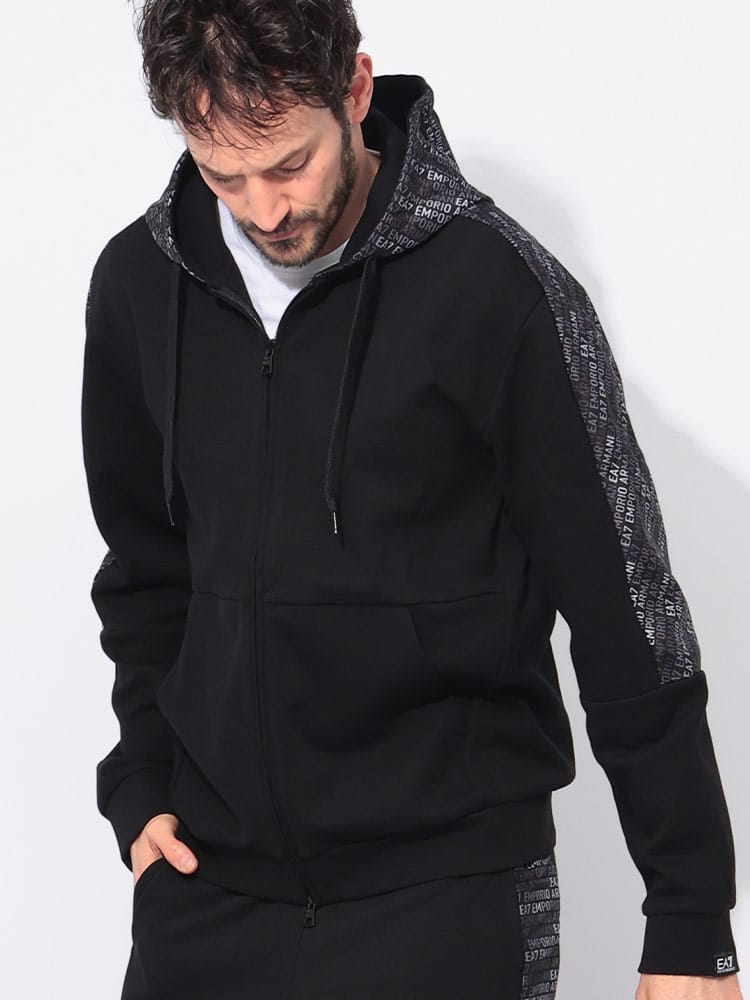 EMPORIO ARMANI (エンポリオアルマーニ) EA7 モノグラムプリント フルジップ パーカー EA77M209AF12660 メンズ