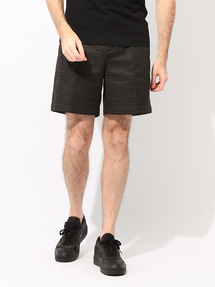 EMPORIO ARMANI (エンポリオアルマーニ) モノグラムフロッキーロゴ ショートパンツ EAEM120013688 メンズ