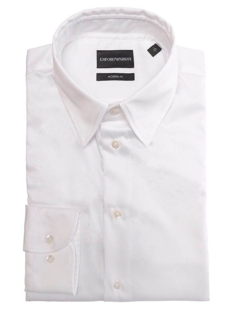 EMPORIO ARMANI (エンポリオアルマーニ) 無地 長袖 ドレスシャツ EA0194TE10156 メンズ
