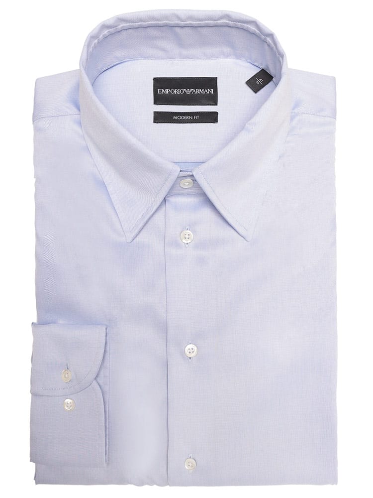 EMPORIO ARMANI (エンポリオアルマーニ) 無地 長袖 ドレスシャツ EA0194TE10156 メンズ