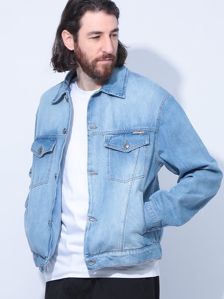 Just cavalli (ジャスト カヴァリ) ロゴ フルボタン デニムジャケット JC78OAS45R メンズ