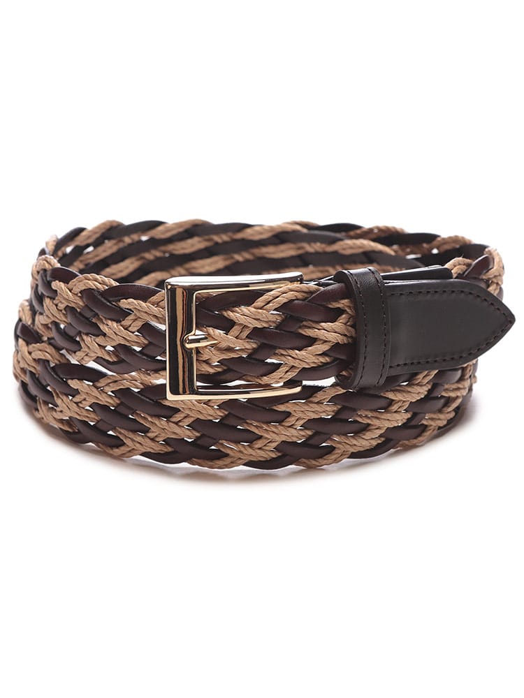 LARDINI (ラルディーニ) レザー ミックスメッシュ ベルト LDCNT60ES64071 メンズ