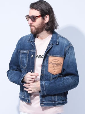 DSQUARED2 (ディースクエアード) ダメージ フルボタン デニムジャケット LABEL D2AM1561S30664 メンズ